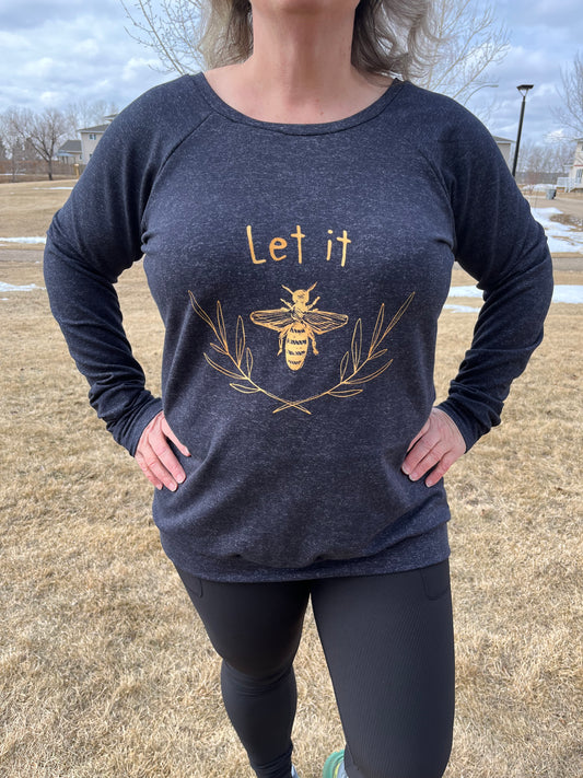 Let it Bee Women’s Raglan Casual shirt size 1X