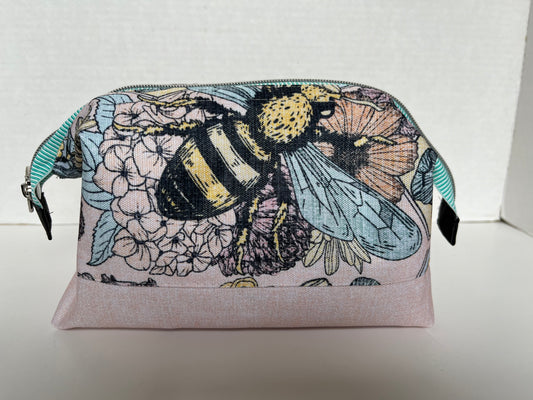 Bee Themed Waterproof Canvas Wire Framed Small Project Bag