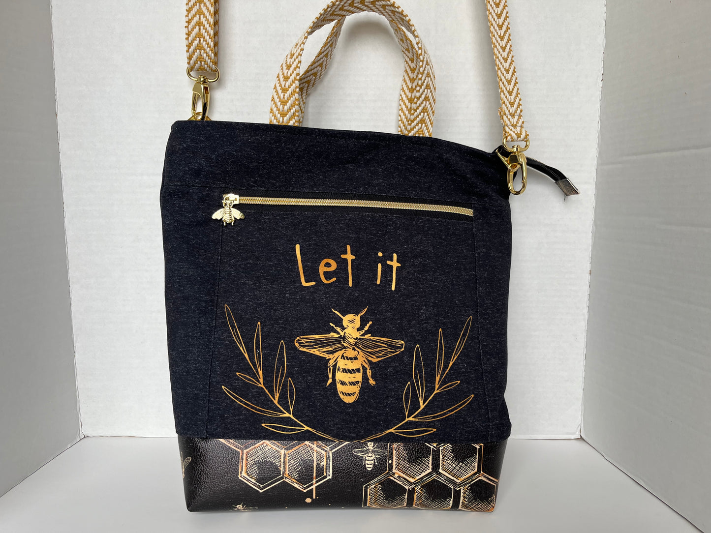 Let it Bee Cross Body Tote Bag