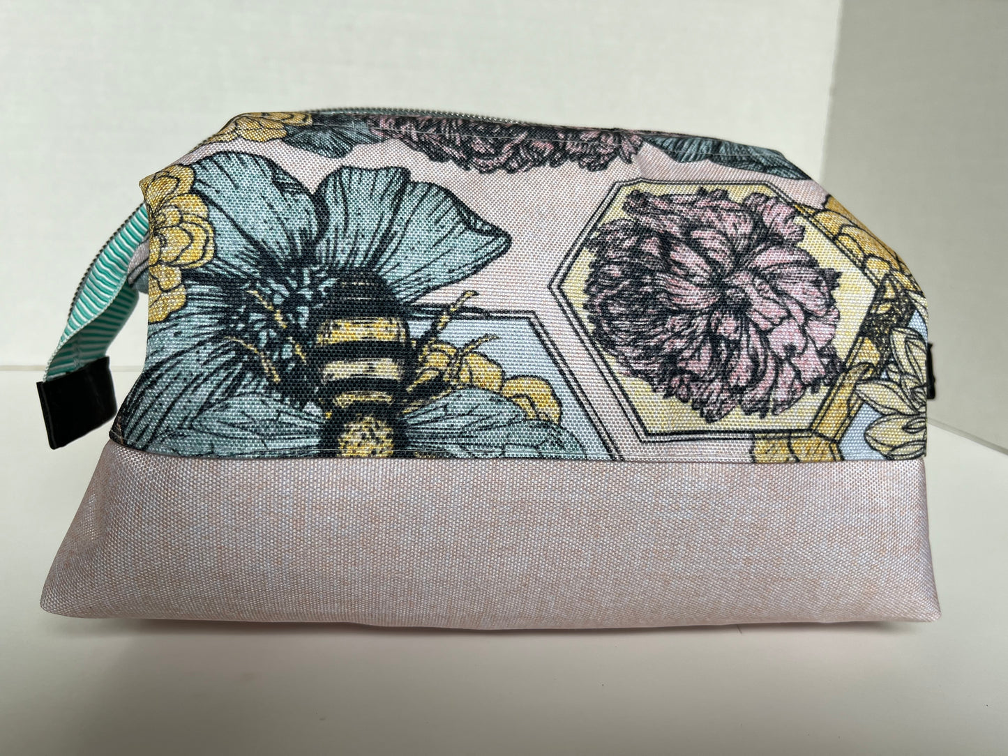 Bee Themed Waterproof Canvas Wire Framed Small Project Bag
