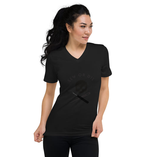 Sew or Die Unisex Short Sleeve V-Neck T-Shirt