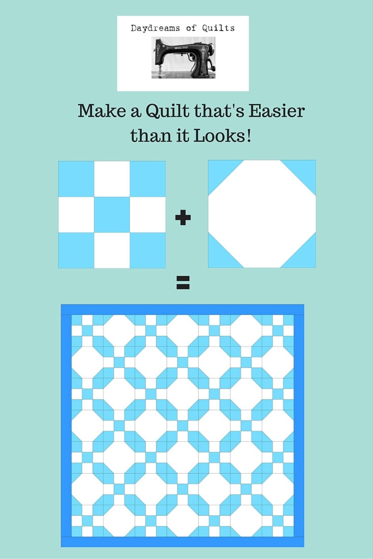 Frog Pond Quilt Tutorial using classic quilt blocks PDF quilt pattern two color quilt