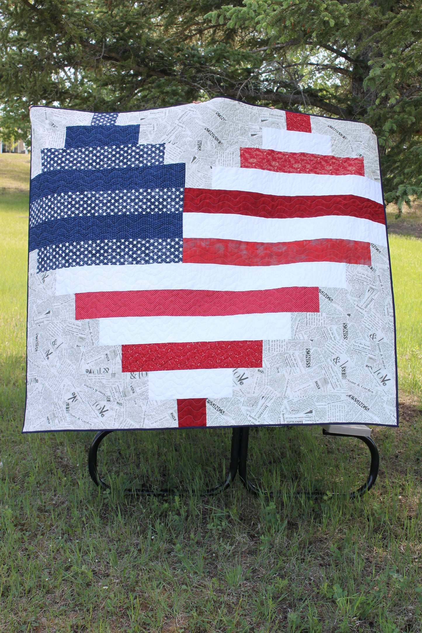 American Flag Heart Quilt Pattern, Independence Day Quilt Pattern