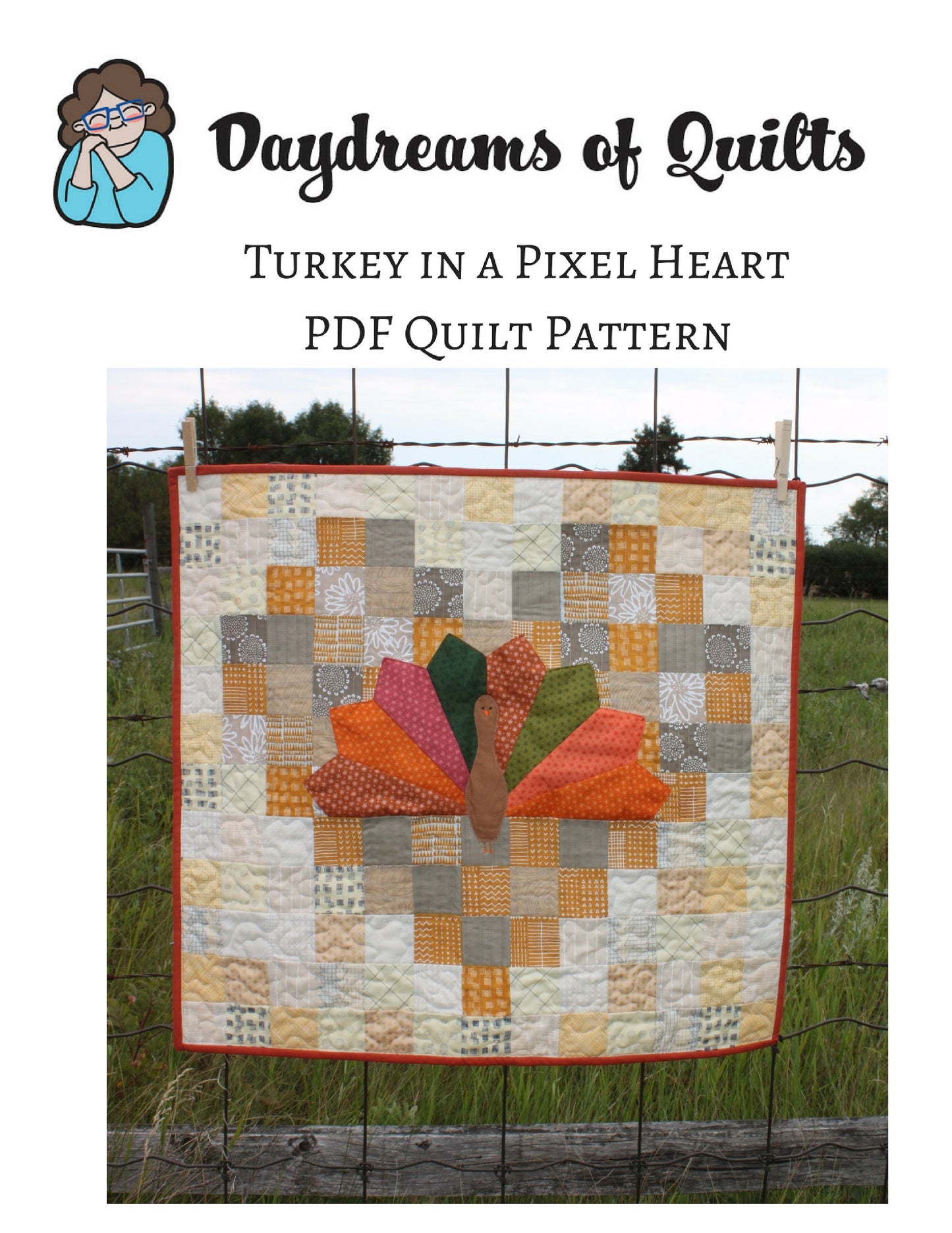 Turkey Quilt Pattern, Thanksgiving Quilt Pattern, Fall Mini Quilt, Thanksgiving wall hanging, Thanksgiving table centerpiece, Turkey Quilt