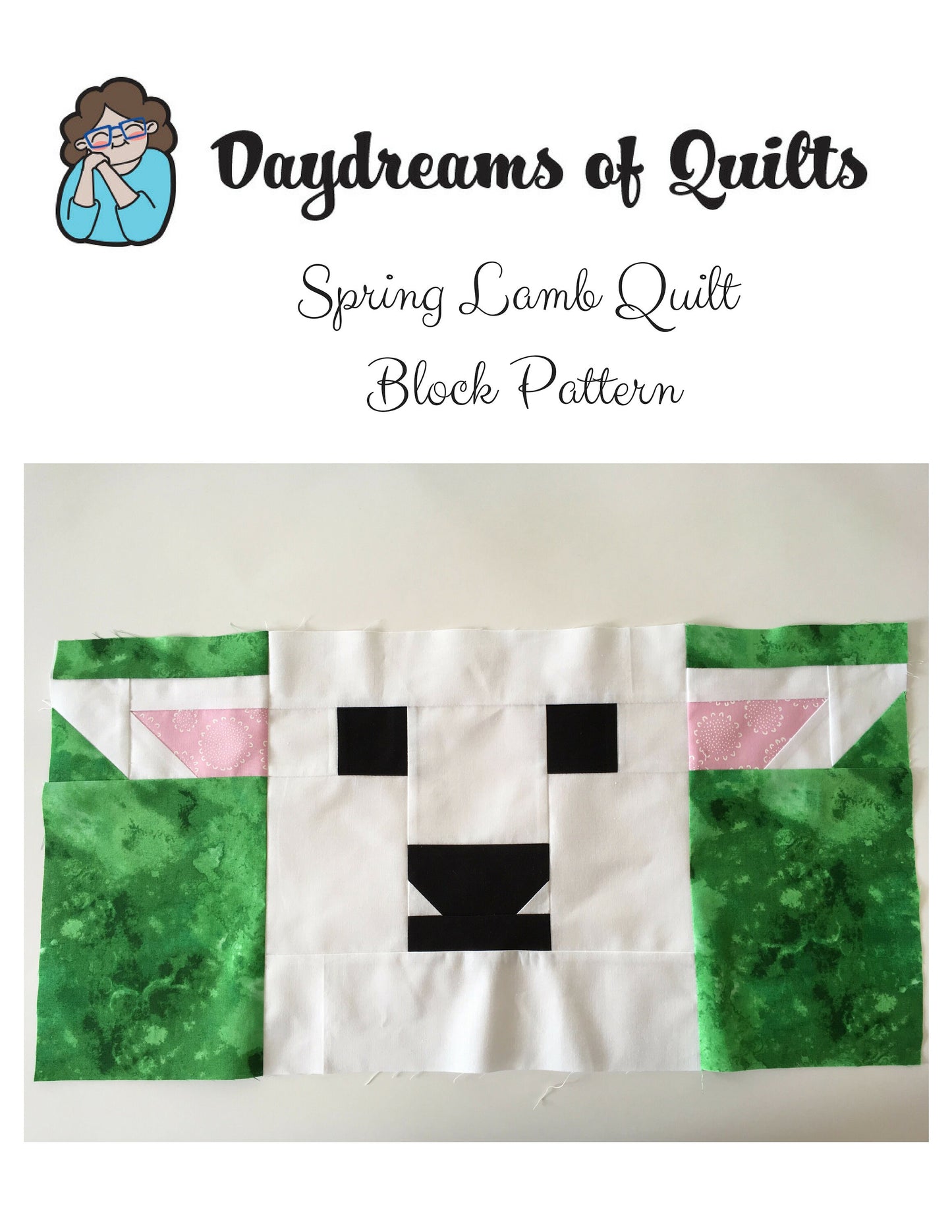 Spring Lamb Quilt Block Pattern, digital quilt block PDF pattern