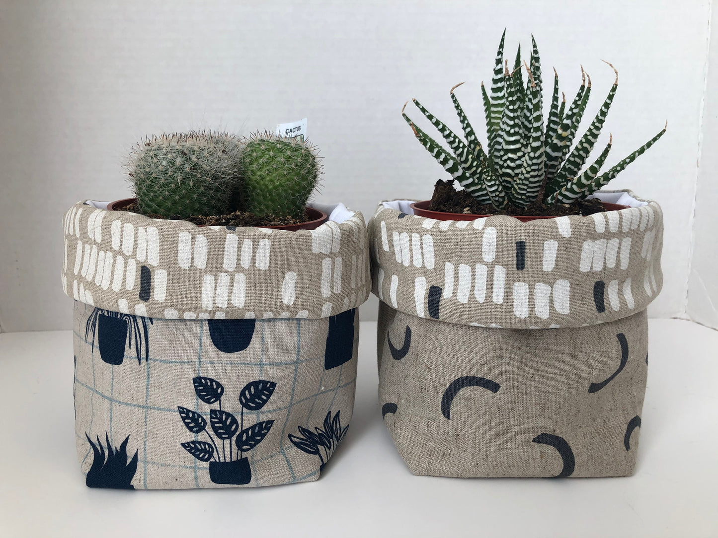 Linen Fabric Plant Pot Cover