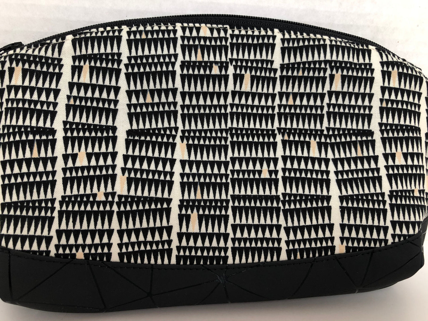 Black Wristlet Bag with matte black Geometric Fractured Vinyl