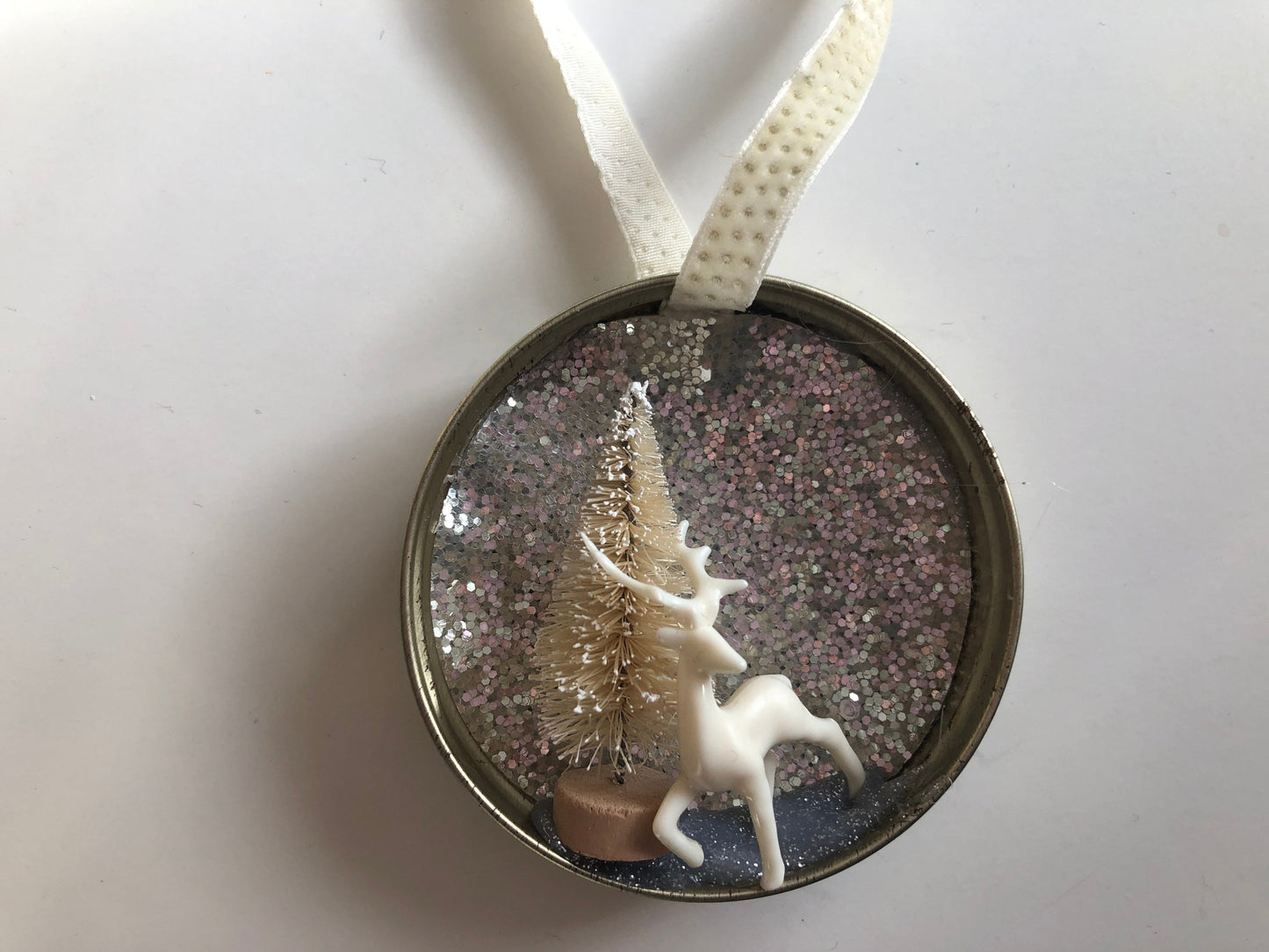 Deer Themed Christmas Ornament in Mason Jar Ring