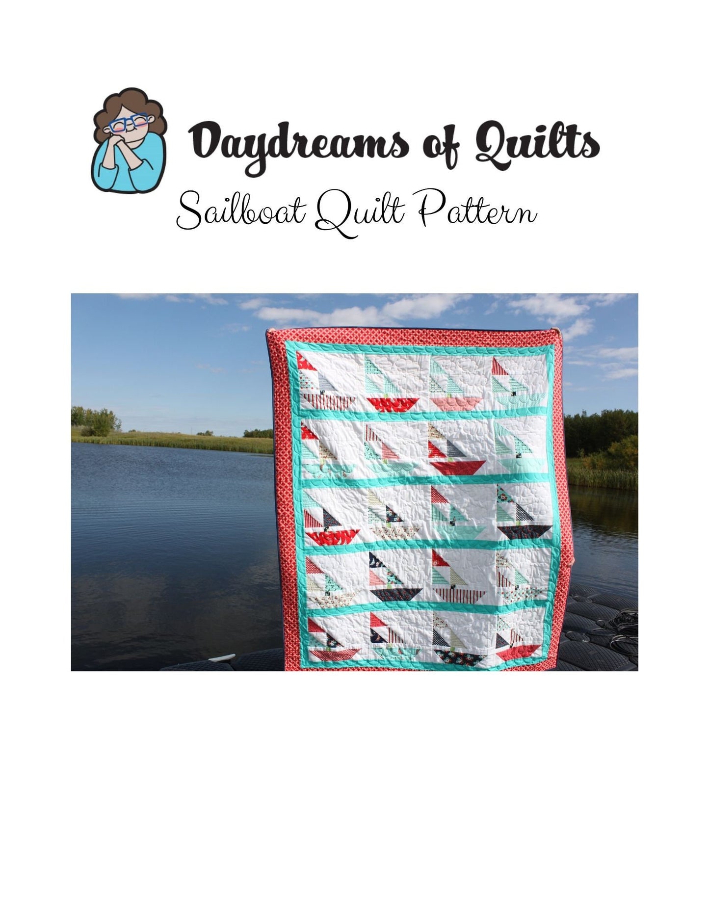 Sail Boat Quilt Pattern, Large Throw PDF Pattern