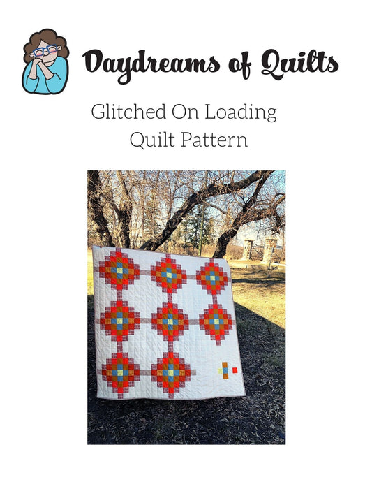 Quick Strip Pieced Quilt, Glitched on Loading Quilt Pattern, PDF Quilt Pattern, Large Throw and Small Throw Sizes