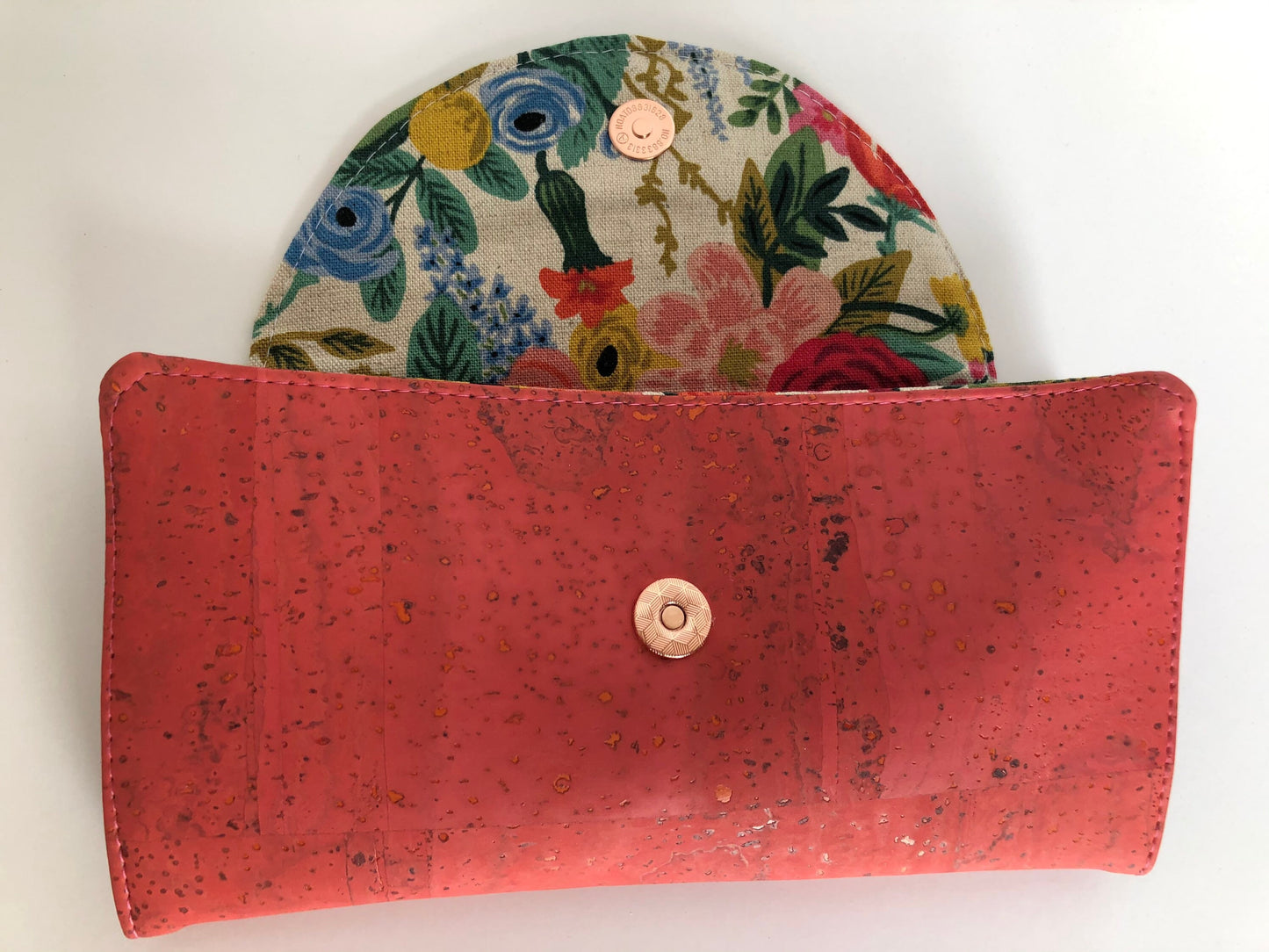 Rifle Paper Co Floral Canvas and Salmon Pink Cork Women's Wallet