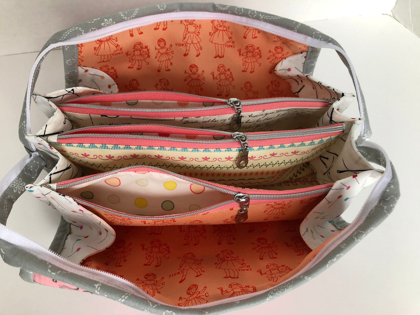 Sewing Bag with Zippered Pockets, Sew Together Bag