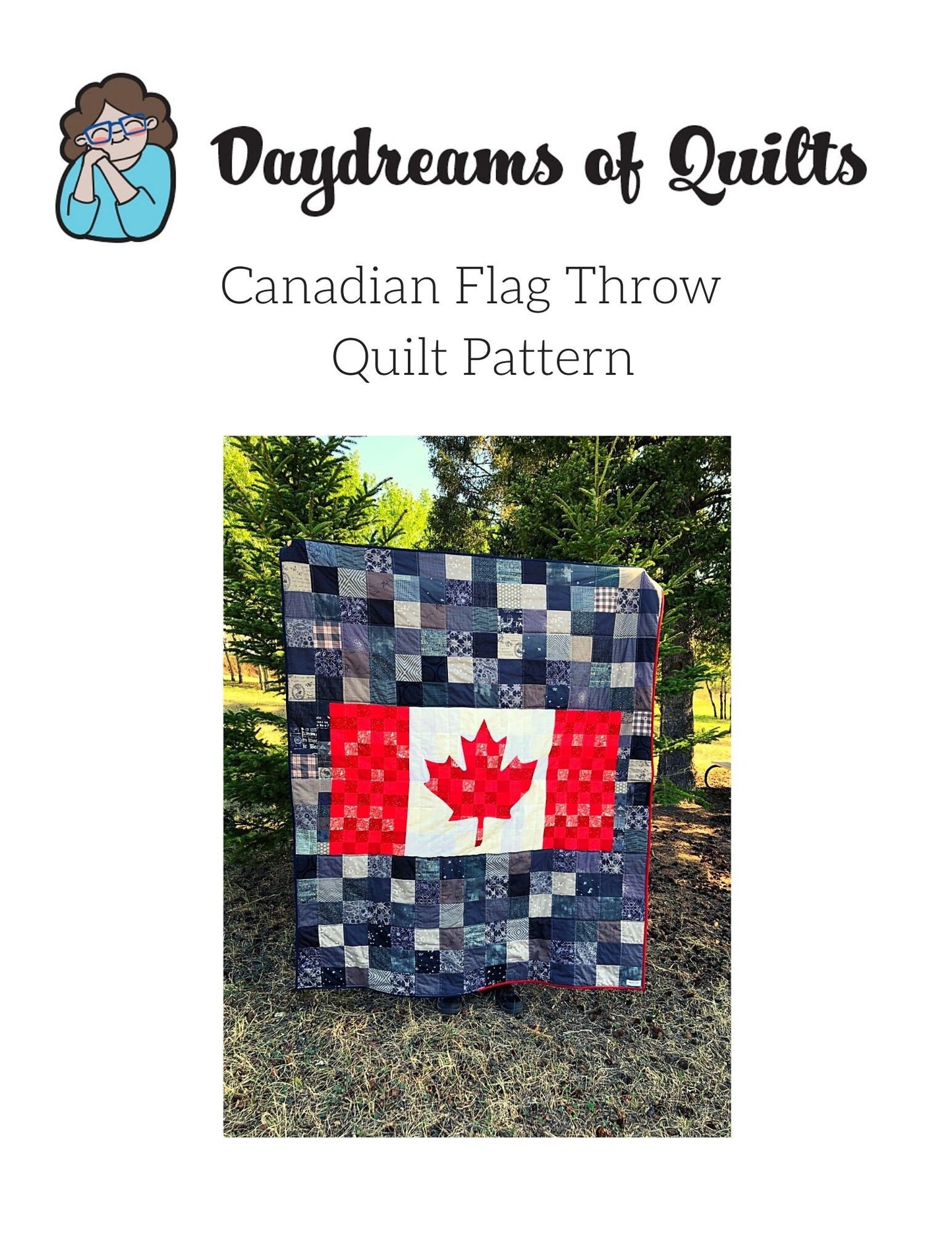 Canadian Flag Throw Quilt PDF Quilt Pattern, Canada Day Quilt