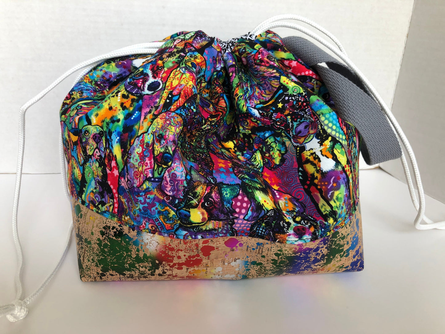 Rainbow Dogs Project Bag, Finch Bucket Bag