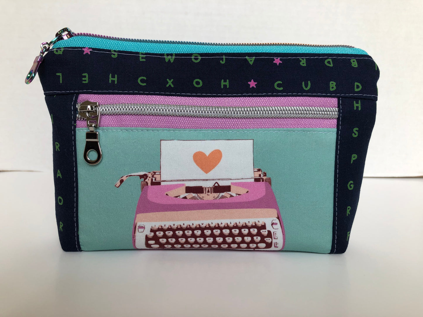 Typewriter and Word Search Zipper Pouch
