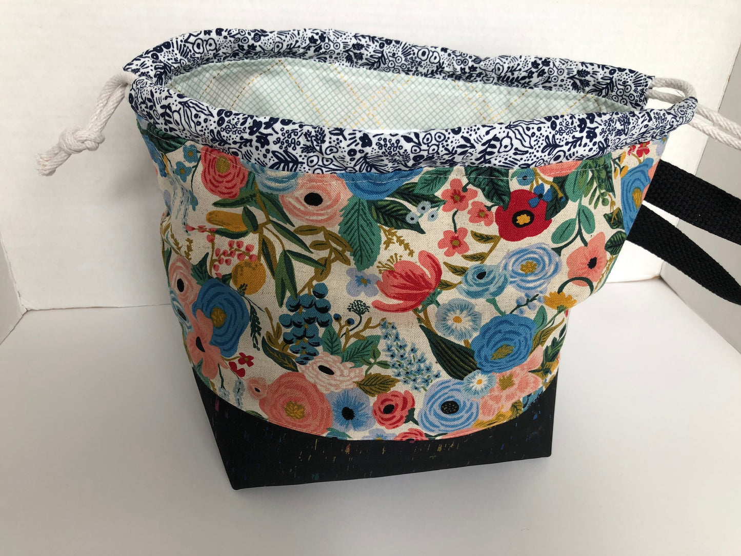 Small Project Bag, Canvas and Cork Knitting Bag