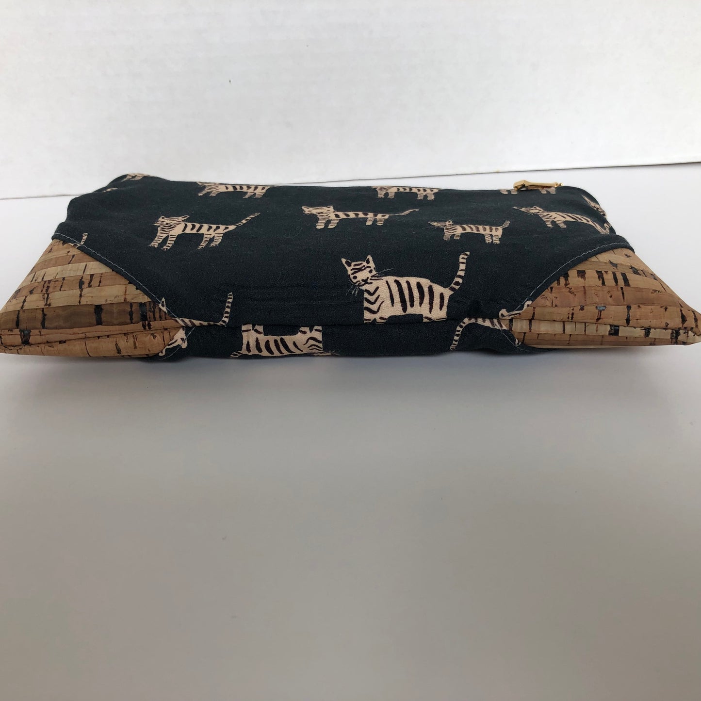 Cute Tigers Zipper Pouch with Cork Accents