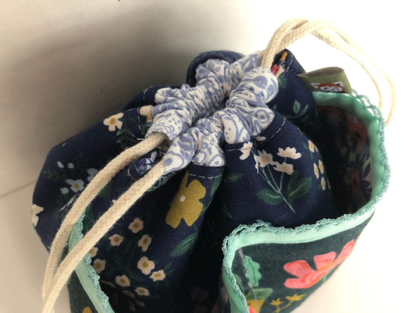 Small Notions Bag, Drawstring Bag, Rifle Paper Co Florals