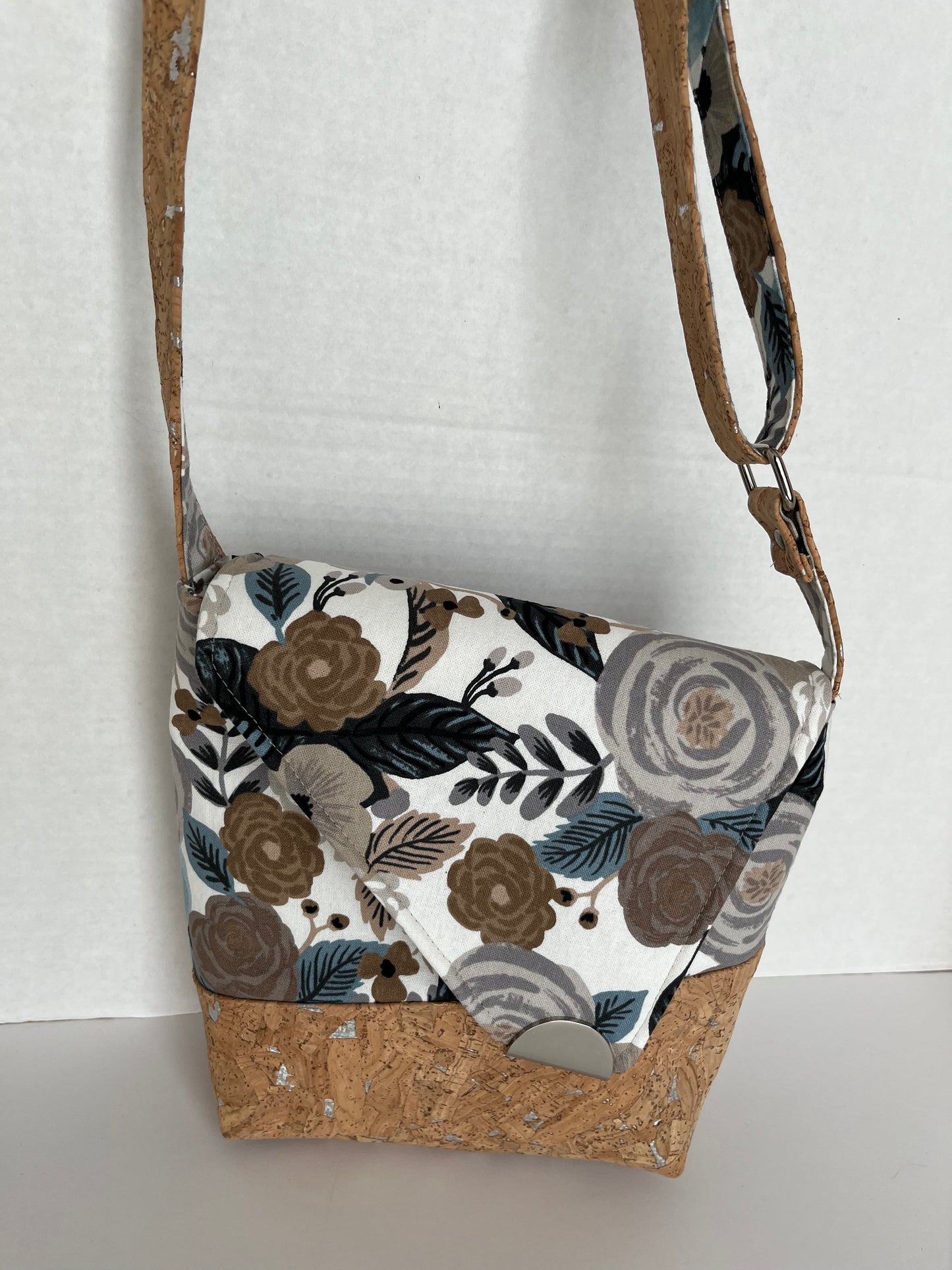 Taupe Rifle Paper Co Floral Crossbody Sling Bag