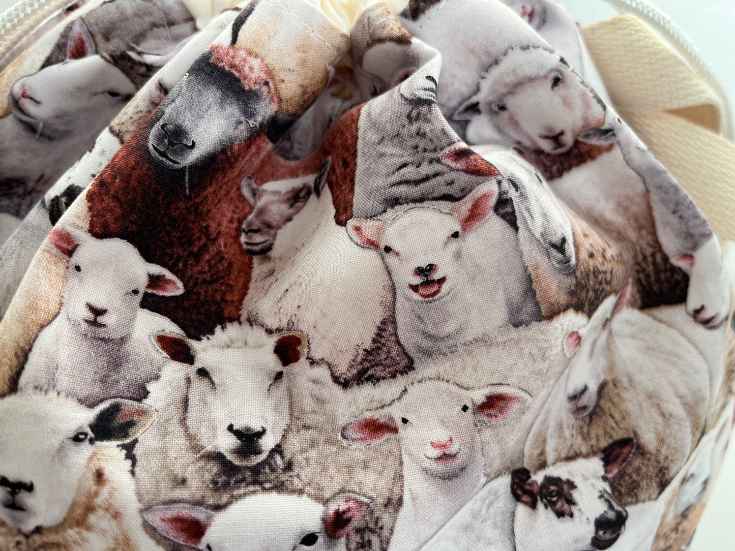 Sheep Themed Knitting Project Bag, Large Knitting Bag