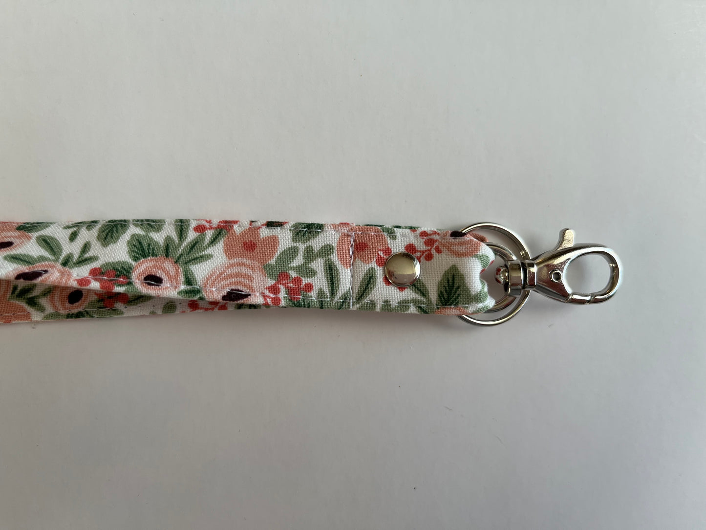 Floral Lanyard for ID Badge and Keys with Breakaway Clasp