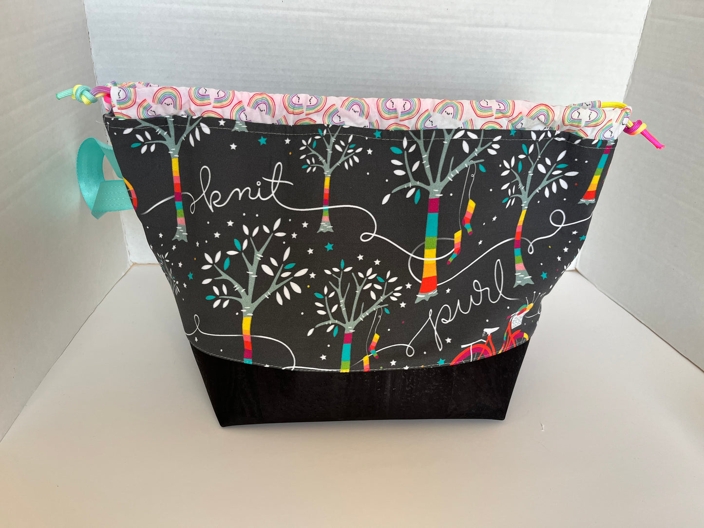 Yarn Bomb Themed Knitting Project Bag