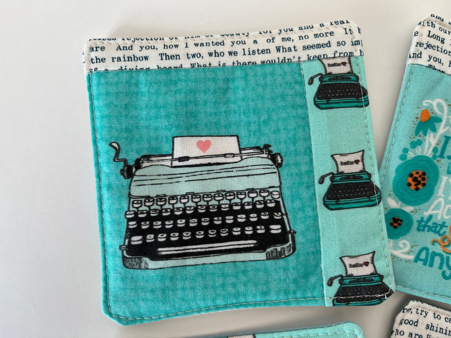 Typewriter Themed Sweary Drink Coasters