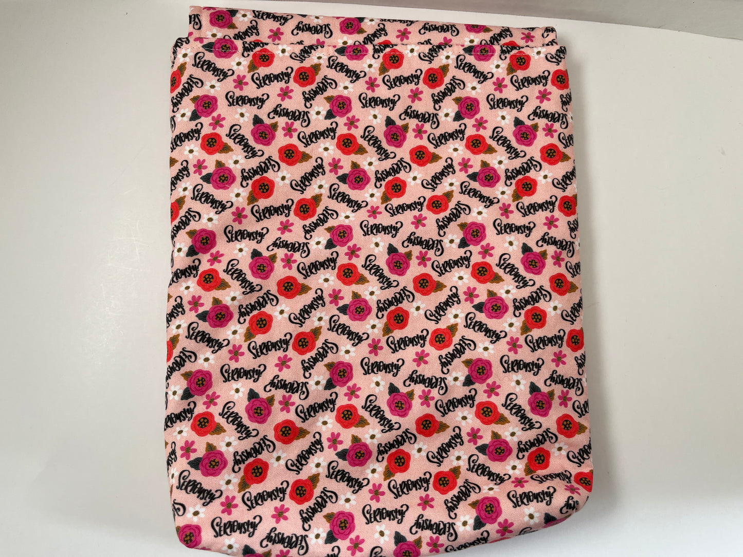 Seriously? Pink Floral Padded Book Sleeve