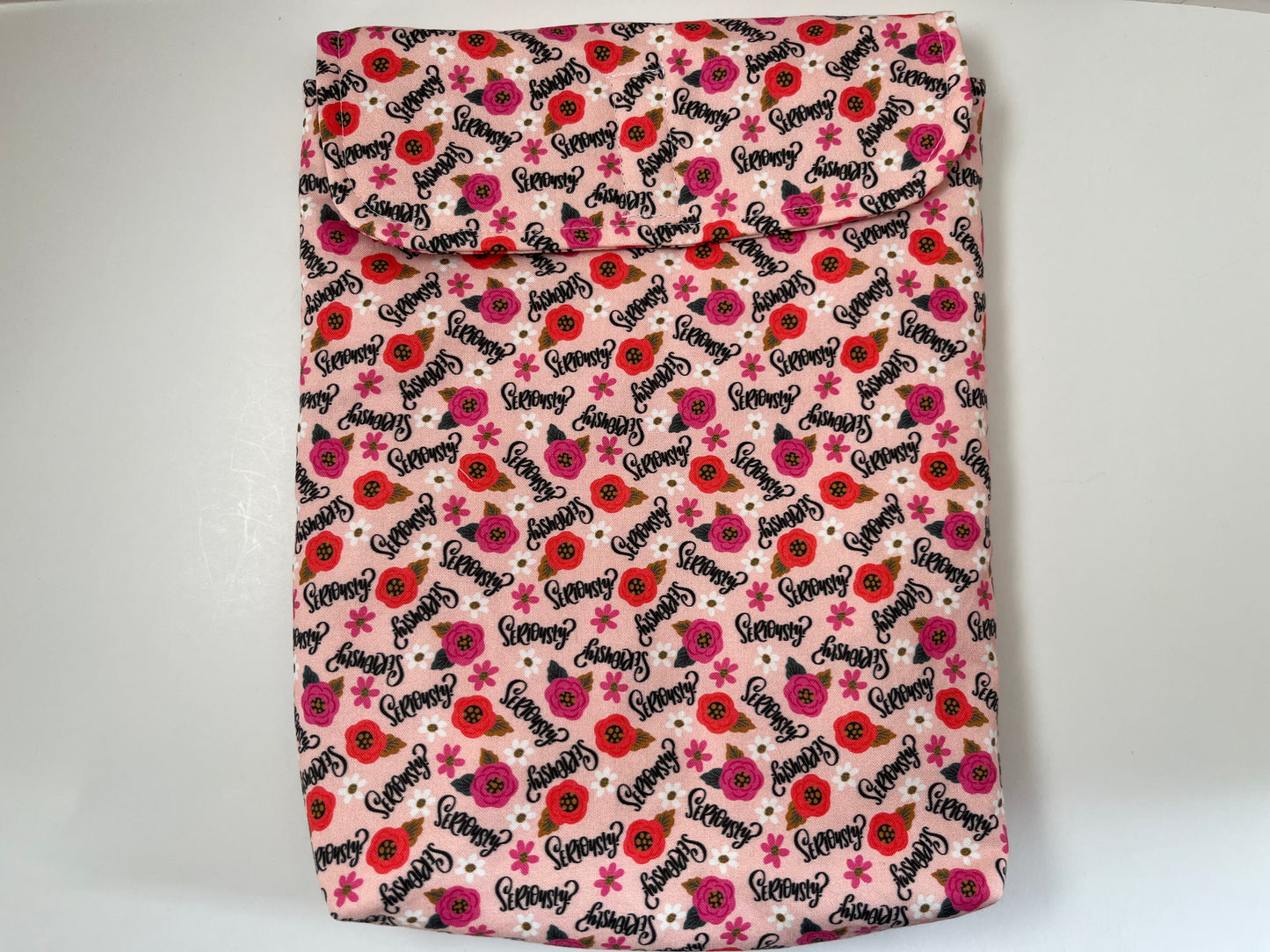 Seriously? Pink Floral Padded Book Sleeve