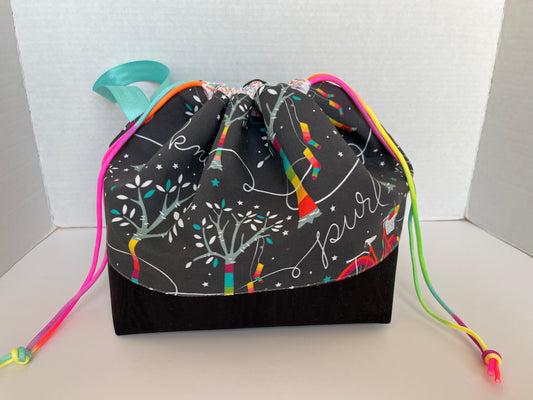 Yarn Bomb Themed Knitting Project Bag