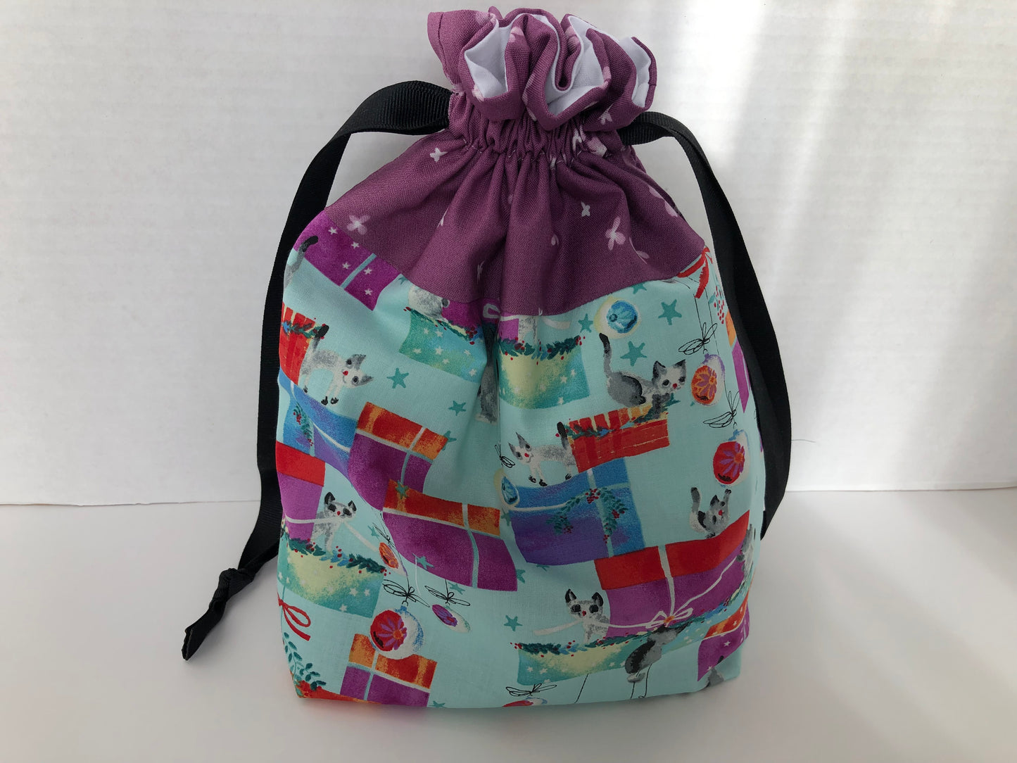 Grey Kittens Reusable Fabrics Drawstring Gift Bags