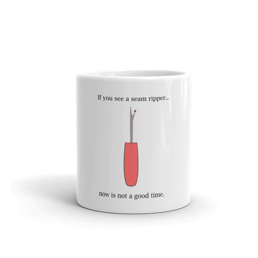 Seam Ripper White glossy mug